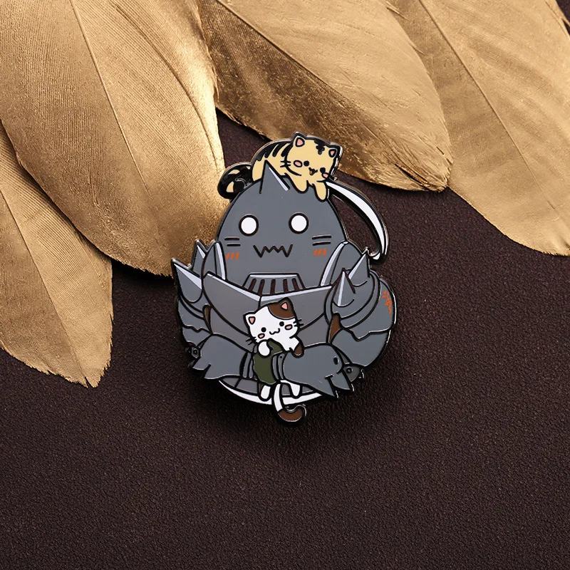 Anime Fullmetal Alchemist Brooches Cute Alphonse Enamel Badge Y2K Girls Bag Clothing Accessories Toys Jewelry Kids  Gifts