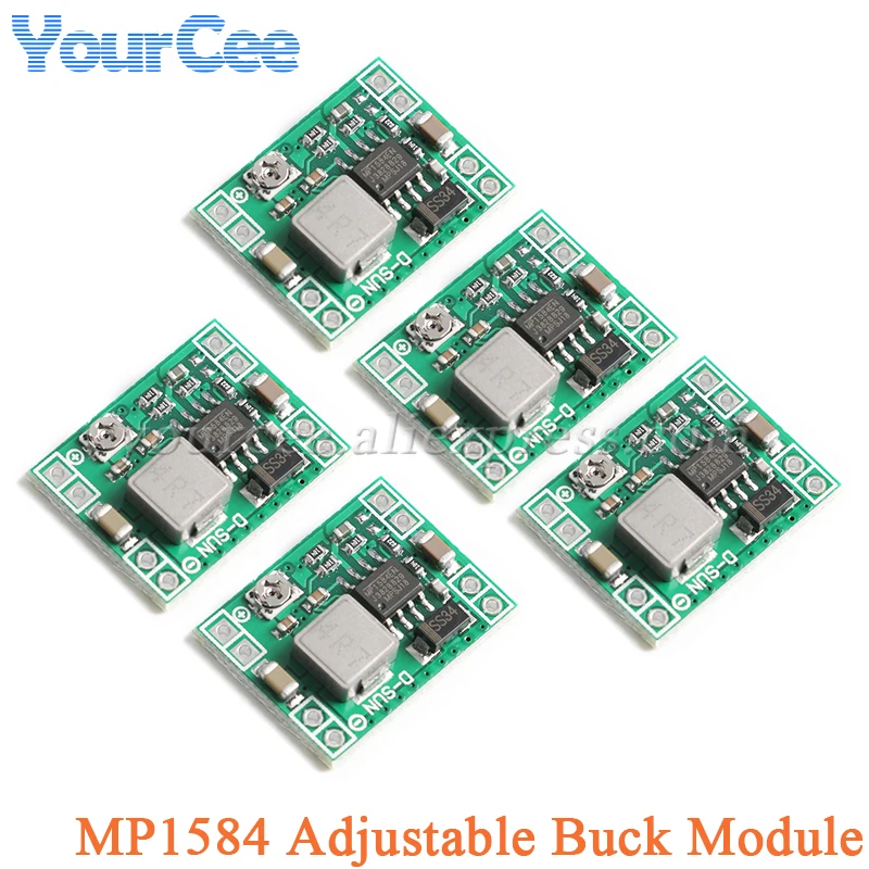 5Pcs/1pc Ultra-Small Size DC-DC MP1584 3A Adjustable Buck Step Down Converter Power Supply Module for Arduino Replace LM2596