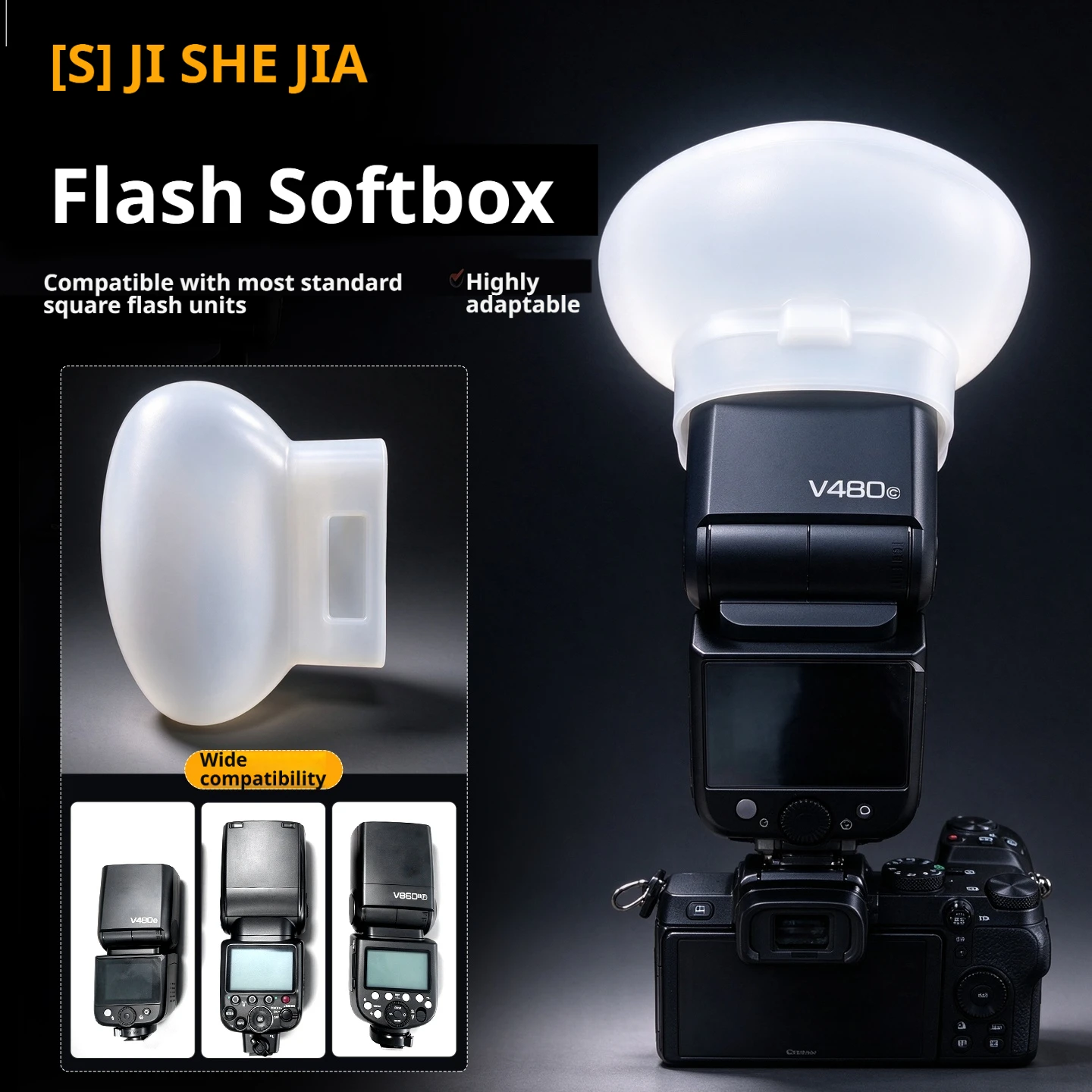 Flash Diffuser Silicone Softbox Soft Light for Flash Godox MF12 MF-DD TT520II V860 V850 TT685 TT600 MF12 YN565 YN24EX Canon 580