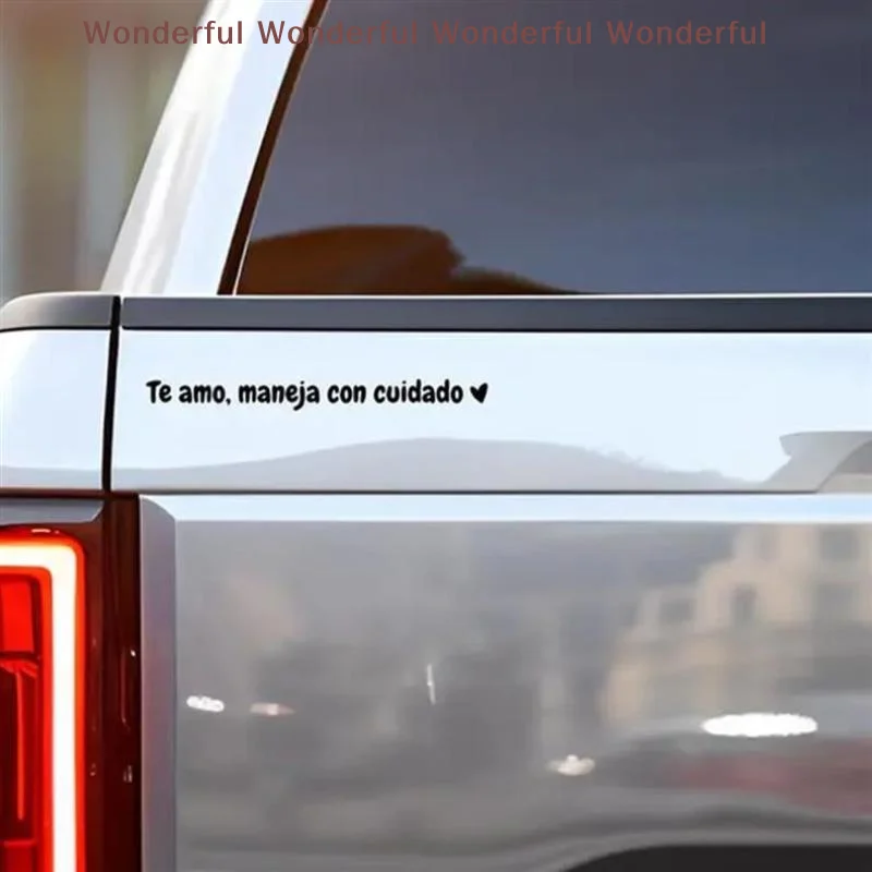 2Pcs Waterproof Car Mirror Stickers Te Amo Maneja Con Cuidado Durable Decals Ideal Valentine Gift for Drivers