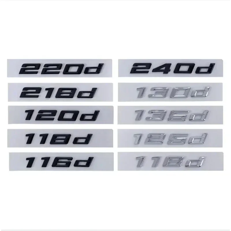 

3D ABS Chrome Black Car Letters Sticker For BMW 116d 118d 120d 125d 130d 135d 218d 220d 240d Logo Emblem Badge Decal Accessories