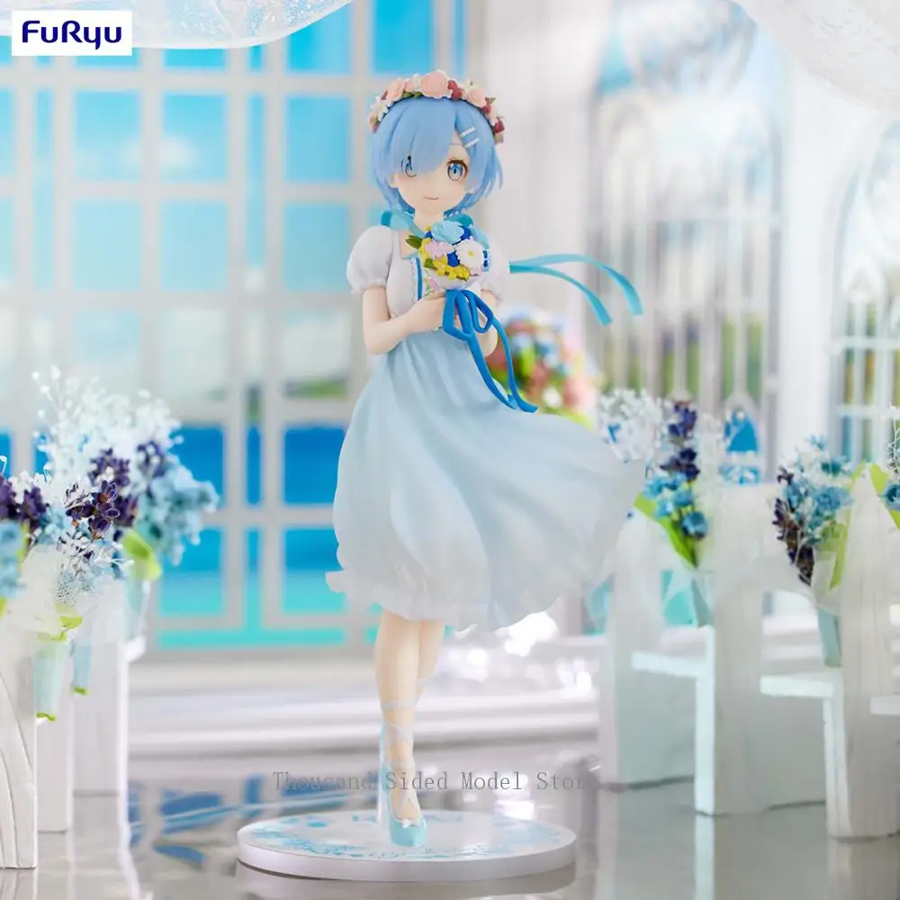 

In Stock Original FuRyu Trio-Try-iT Re: Life a Different World from Zero Rem (Bridesmaid) Action Figure 21Cm Collectible Toys