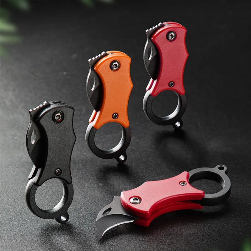 Outdoor Folding Knife EDC Key Knife Fox Knife Claw Knife Box Cutter Necklace Knife Camping Portable Self-defense Pocket Knife