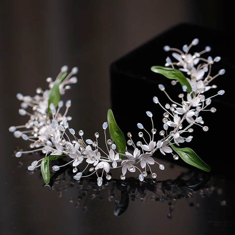 Diadema nupcial Floral pequeña para mujer, vid para el cabello, Color dorado y plateado, accesorios de Tiara para boda y graduación