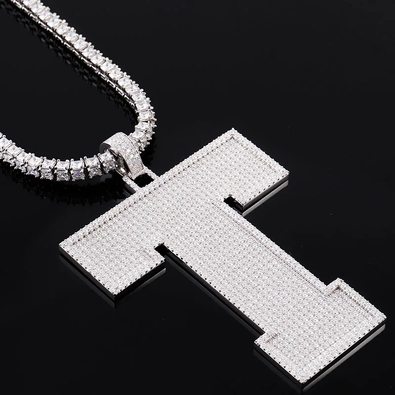 Provence Hip Hop Pendant for Men Moissanite T Letter Custom Jewelry S925 Silver Miami Rock Charm Pendant for Women