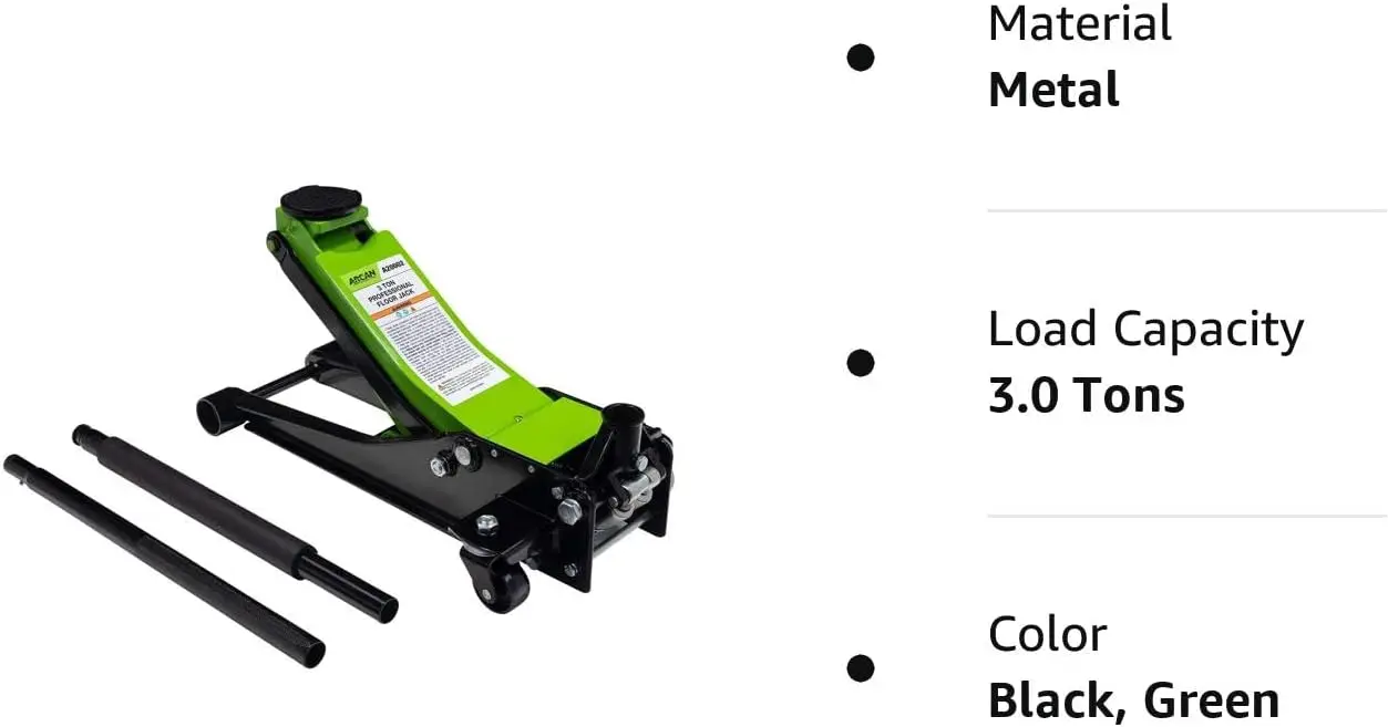 ARCAN-Steel Floor Jack, Quick Rise, bomba de pistão duplo, perfil baixo, carro Jack, caminhão Jack, longe, 3 Ton, 6.000 lbs.