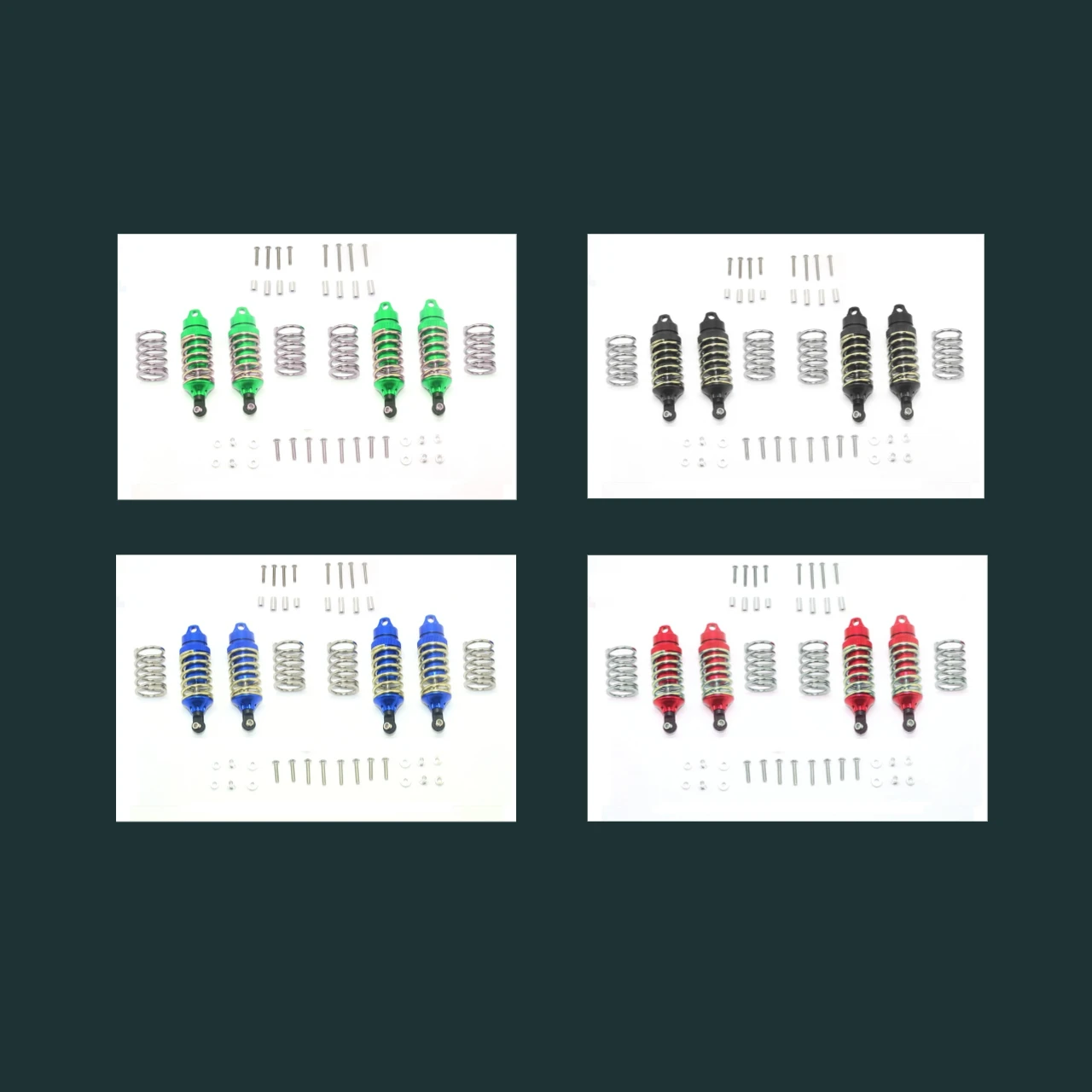 Amortiguadores delanteros + traseros de aluminio (versión de centro de gravedad bajo) para TRAXXAS Rustler 4X4 Vxl, Slash 4x4