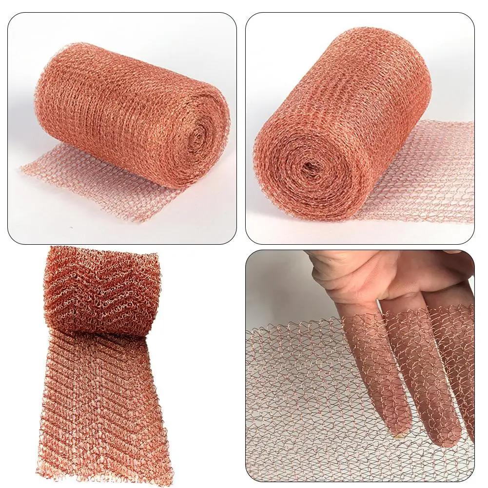 Copper Mesh Knitted Woven Filter Soffit Mesh Rat Rodent Garden Slug Shielding Net Network Protection Snail Plant Control P4E9