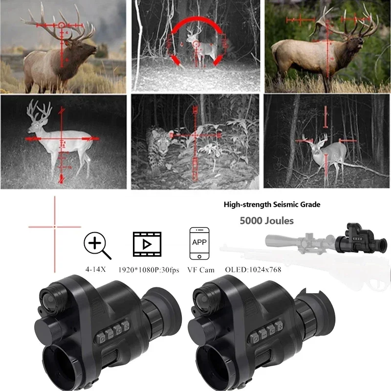 NV710 Night Vision Rifle Scope 940nm 850nm NV riflescope Monocular 200M WIFI OLED Display 850mm IR Hunting Trail came Recorder