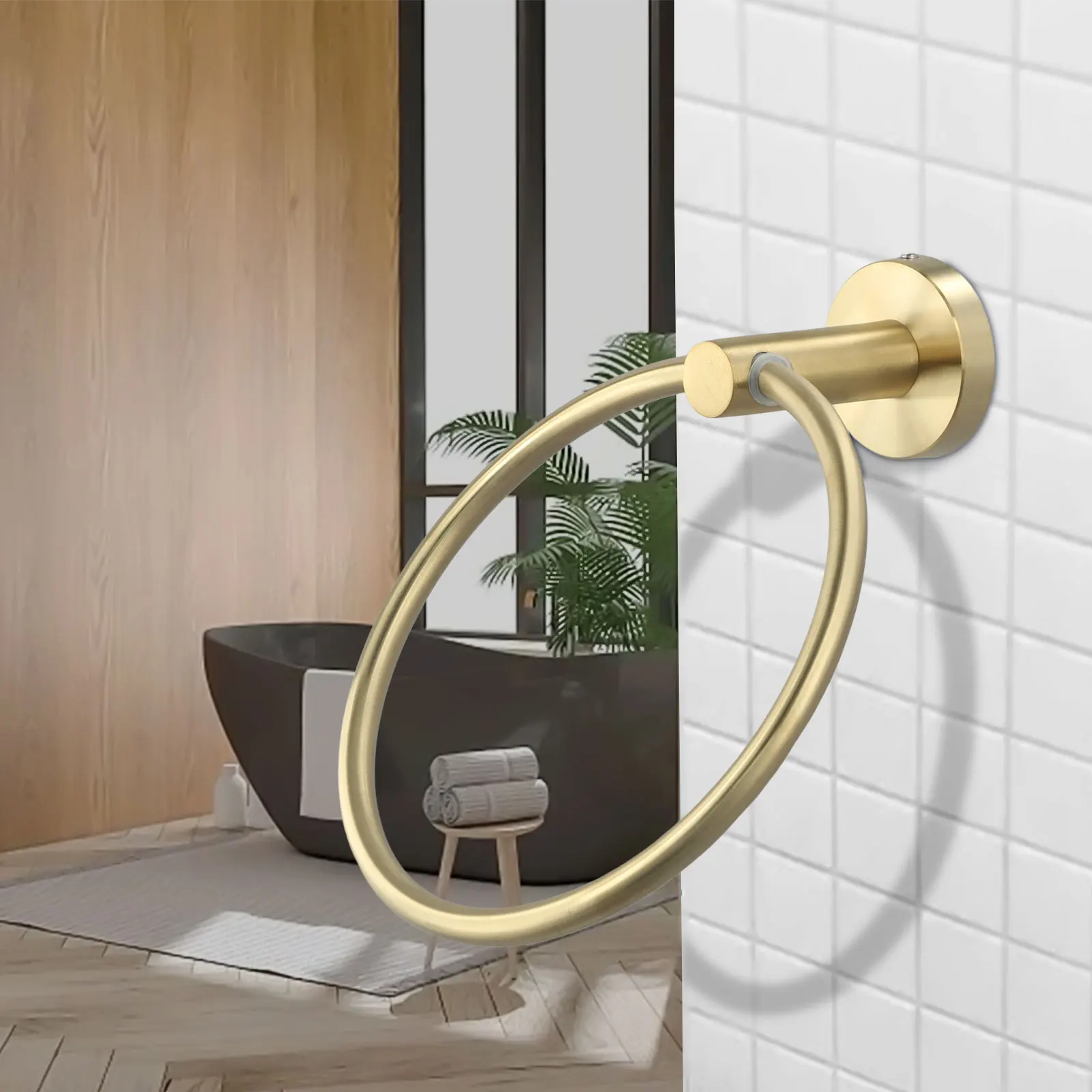 

Высокое качество, практичное, новое кольцо-держатель для полотенец, кольцо из нержавеющей стали, настенное крепление, аксессуары для ванной комнаты, матовое