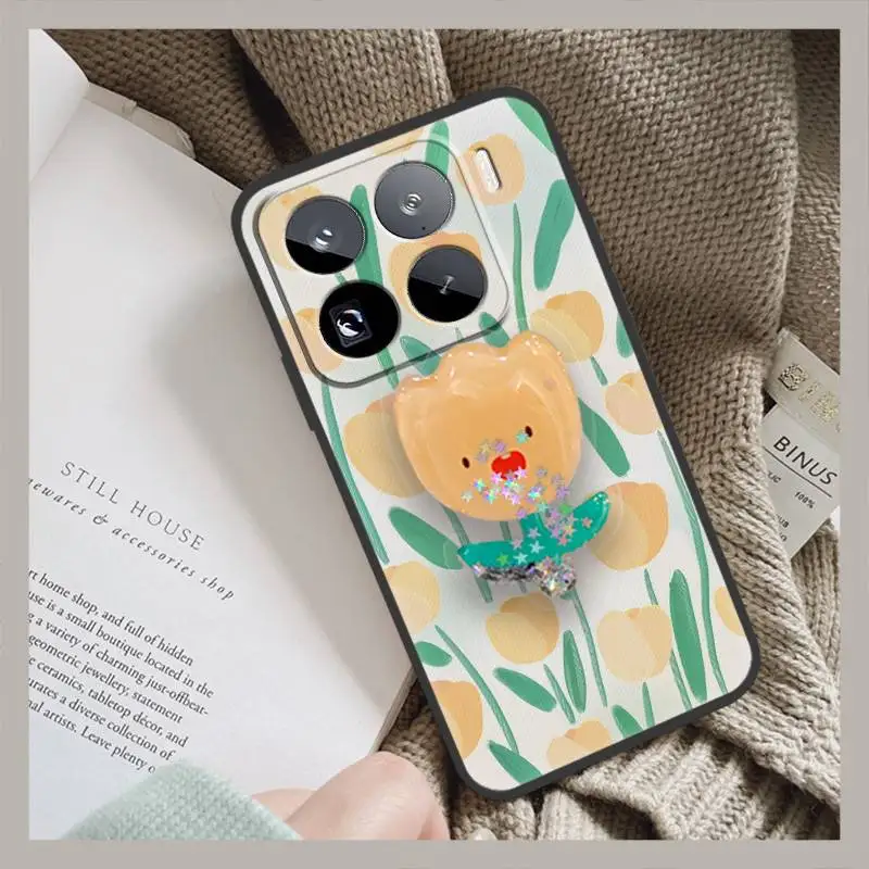 Silicone Anti-dust Phone Case For Xiaomi15 Pro/Mi15 Pro Cartoon Back Cover Soft Case drift sand Cute Dirt-resistant TPU