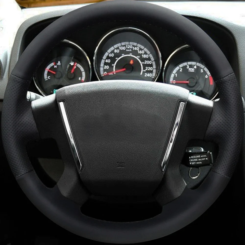 Protector para volante de coche, cuero Artificial negro cosido a mano para Dodge Avenger SXT 2006-2010 Dodge Caliber 2007 2008 -2011