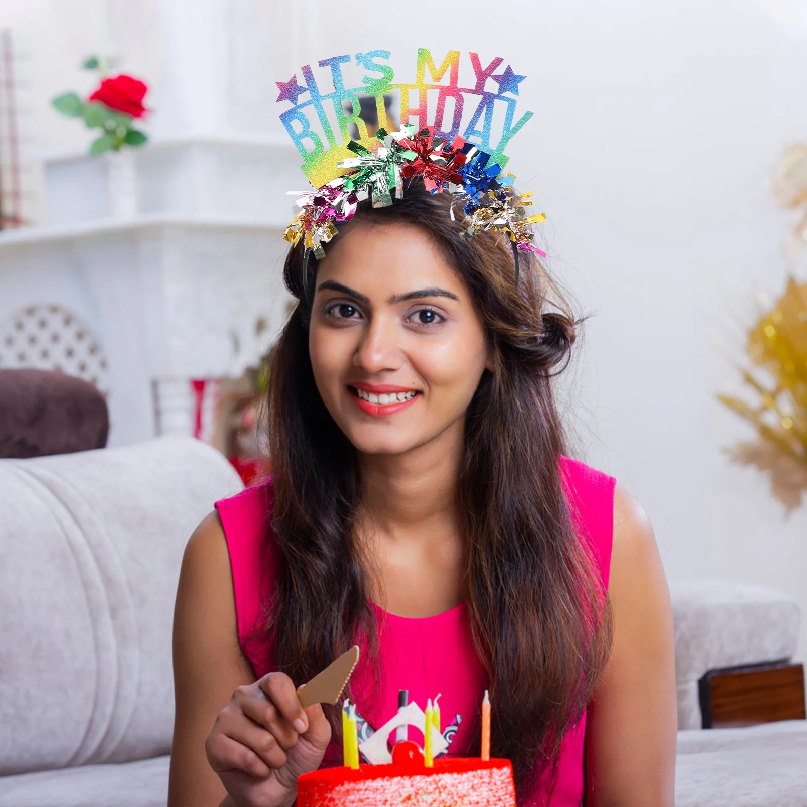 

Праздничная повязка-корона на день рождения с разноцветными блестками и кисточками — аксессуар для волос для женщин на вечеринку, торжество, праздничные мероприятия, веселье