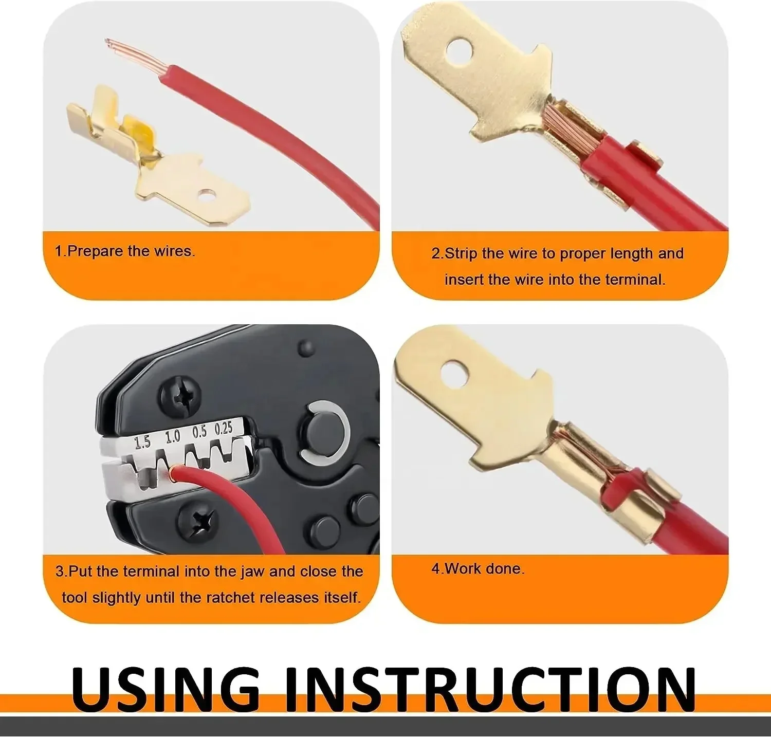 SN-58B Electrical Crimper Automotive Crimping Plier For TAB 2.8/4.8/6.3 SM2.5 XH2.54 Terminals Kit Electrical Hand Tools