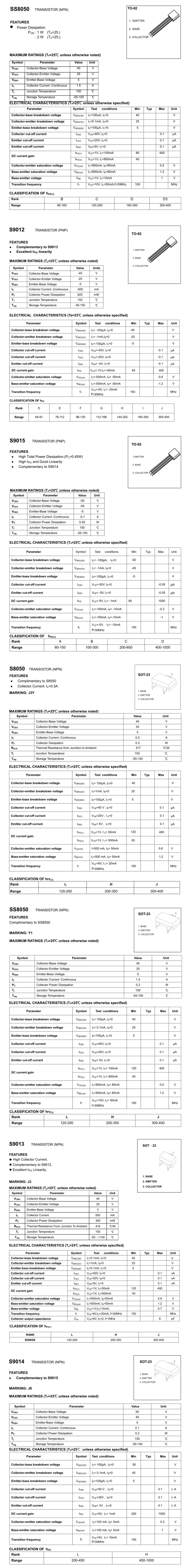 50 Stück S8550 Transistoren, SS8050, 9012, 9013, 9014, 9015, 9018, In-line TO92 – Detail 4