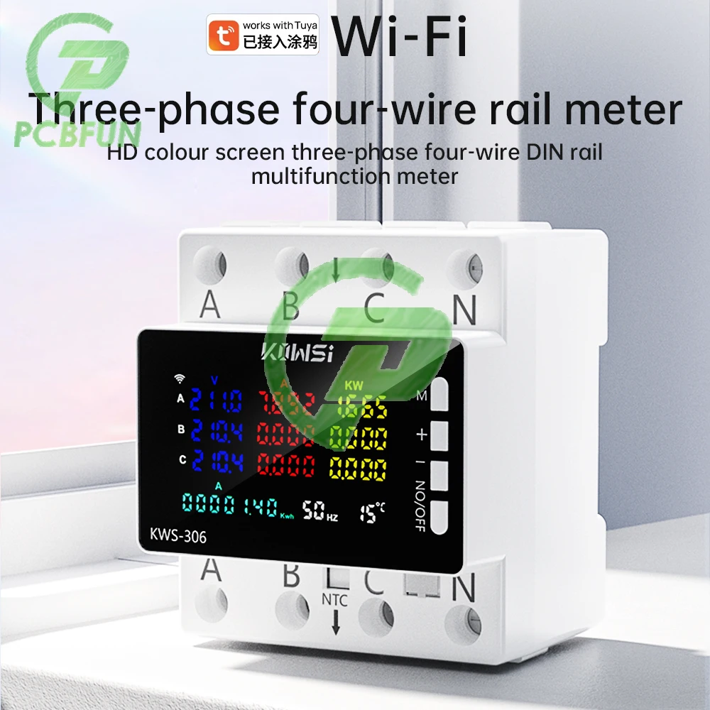 AC85-290V 80A Tuya WIFI Smart Leben Spannung Meter KWS-306 KWH Power Energie Meter Stromverbrauch Meter APP Fernbedienung