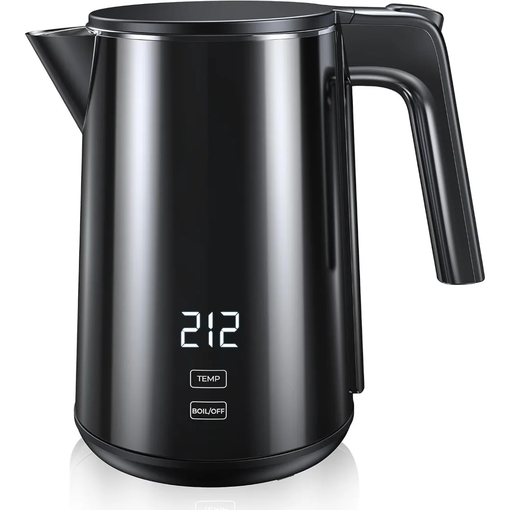

Electric Kettle,1.0L 1200W Fast Heat with Auto Shut-Off, Boil-Dry Proof,7 Temperature Control Teapot,Double Wall Stainless Steel