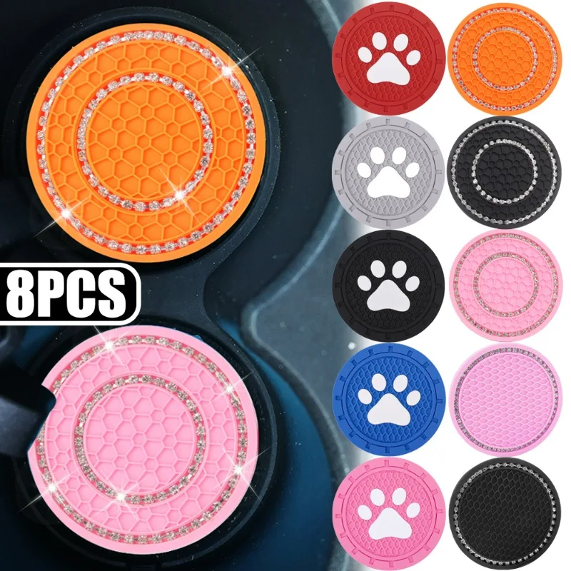 

Car Coaster Double Diamond Auto Water Cup Groove Non-slip Pad Honeycomb Heat Insulation Anti Scalding Mat Car Door Groove Mat