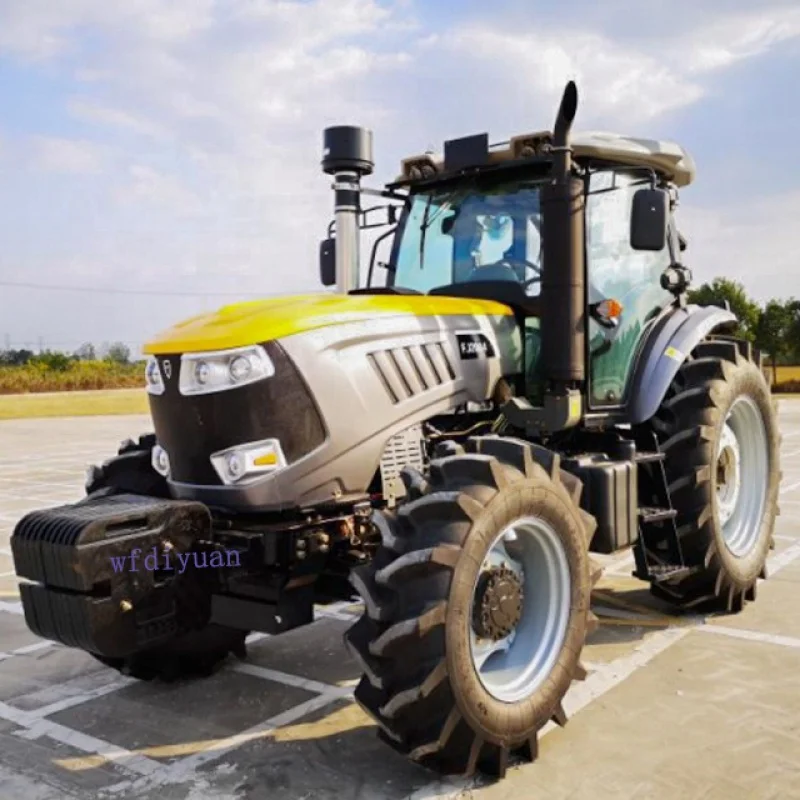 Durable: DIYUAN Updated Model 200hp Mini Tractors High Power Tractor 4wd with Additional Accessories like Loader and Backhoe