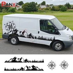 Car Door Stickers Motorhome Camper Van For Ford Transit MK6 MK7 MK8 Tuning Accessories Compass Graphics Vinyl Film Decals