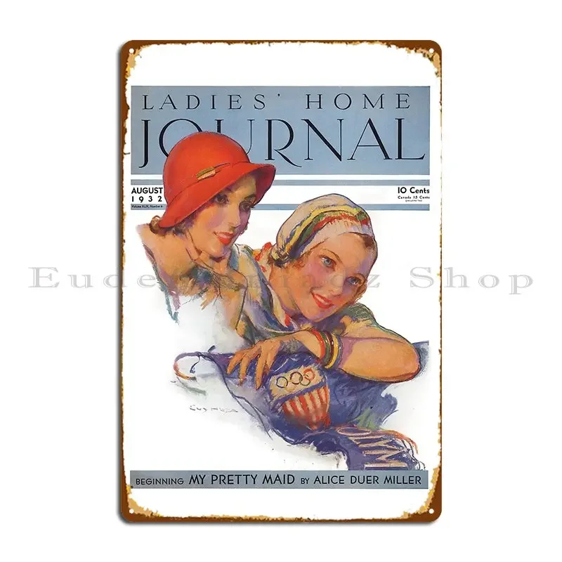 Ladies Home Journal 1932 John La Gatta Metal Plaque Living Room Decoration Design Garage Character Tin Sign Poster