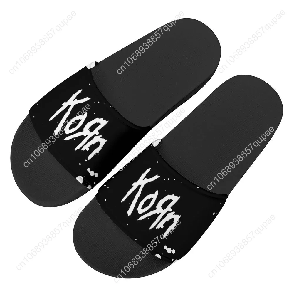 Korn Music Rock Band Slippers Home Water Shoes Men Women Teenagers Fashion Beach Pool Sandals Tailor-made Summer Slipper