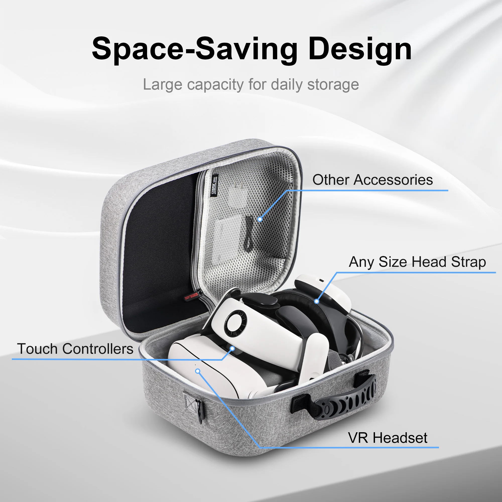 For the new Meta Quest 3/3S VR Glasses storage case One shoulder straddle bag compatible with bobovr headband carrying case