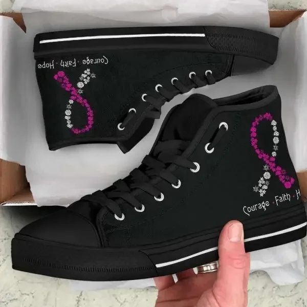 Breast Cancer Courage Faith Hope Woman Man High Quality High Help Latest Canvas Shoes Lightweight Sneakers Casual Board Shoes