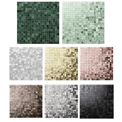 Mosaic Metal Aluminum Plastic Panel Wall Sticker Self-adhesive Peel and stick Abstract Waterproof Kitchen Bathroom Tiles Decors