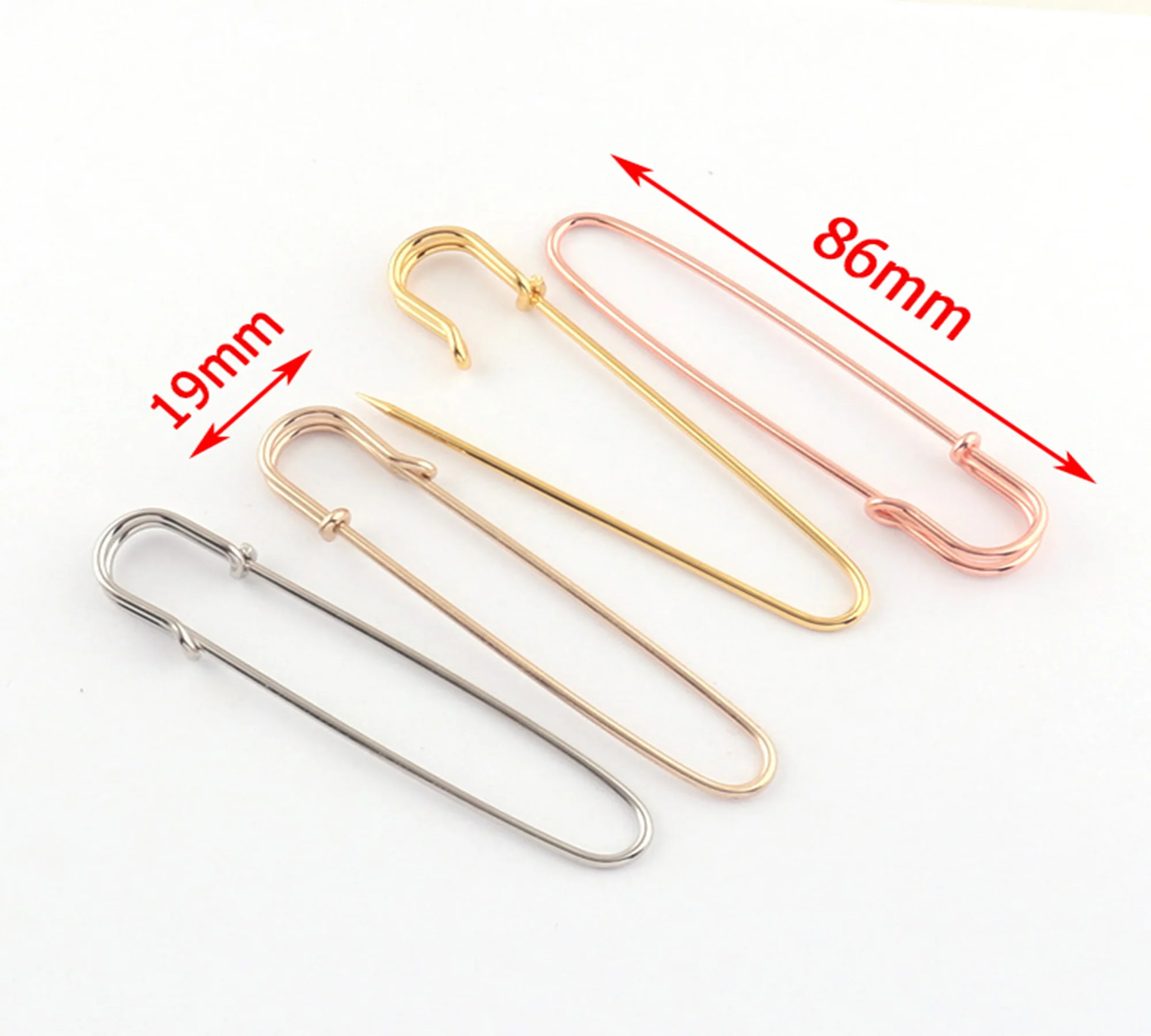 Larger Safety Pins Gold/Silver/Light gold/Rose gold Safety pins Coiless Safety Pins Kilt Pins DIY Brooches Apparel Accessories