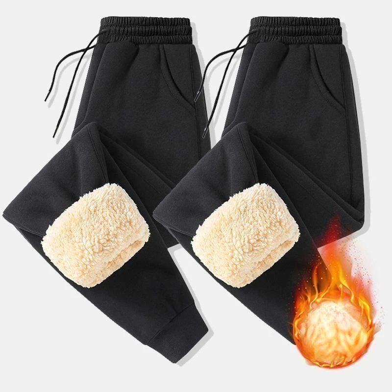 

Invisible open-crotch pants, winter trend sports pants, men's tied feet, lamb wool, piled, thickened, loose and fattened, plus