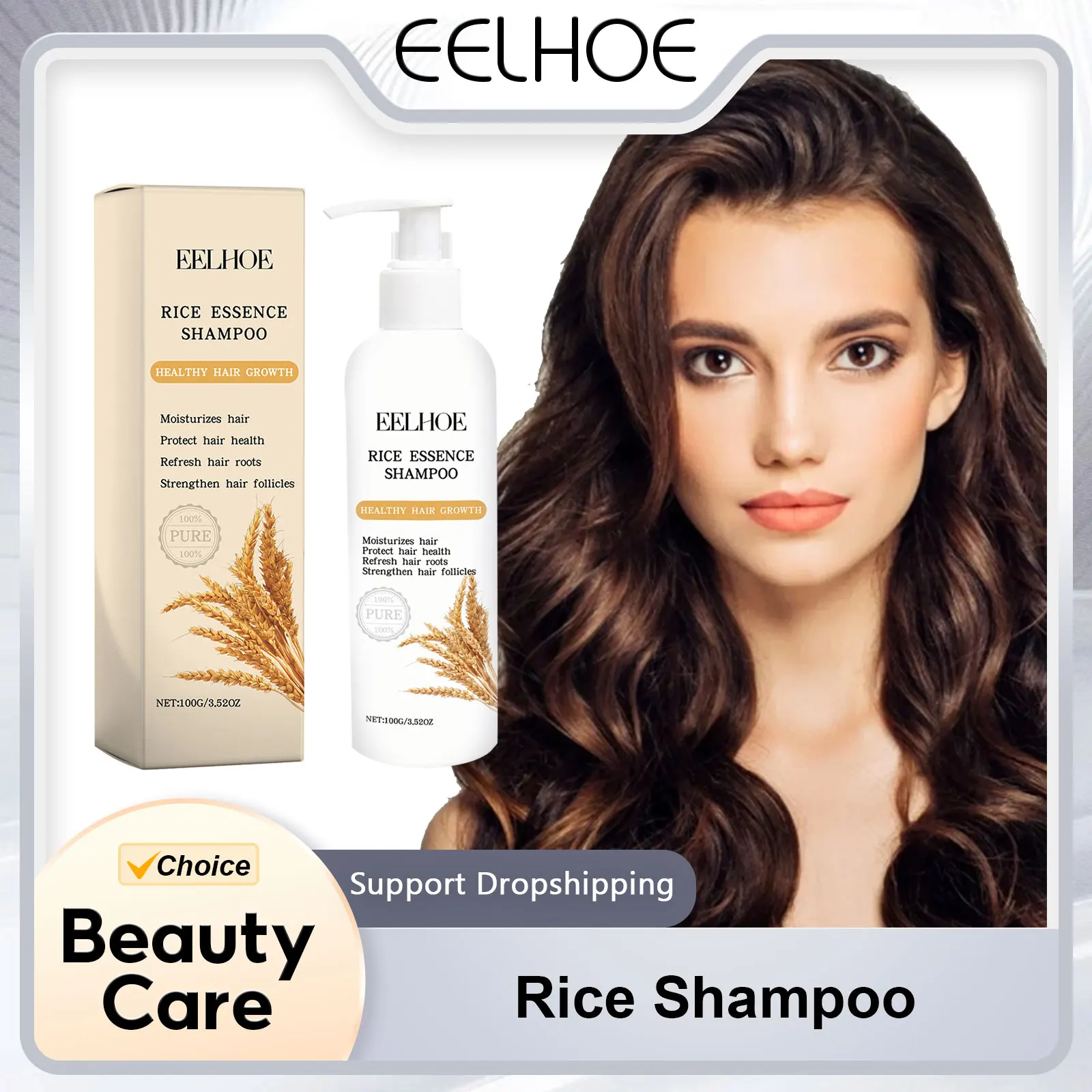 Rice Shampoo and Conditioner for Hair Growth Moisturizing Scalp Deep Cleansing to Strengthen Hair Oil of Rosemary Shampoo 100g