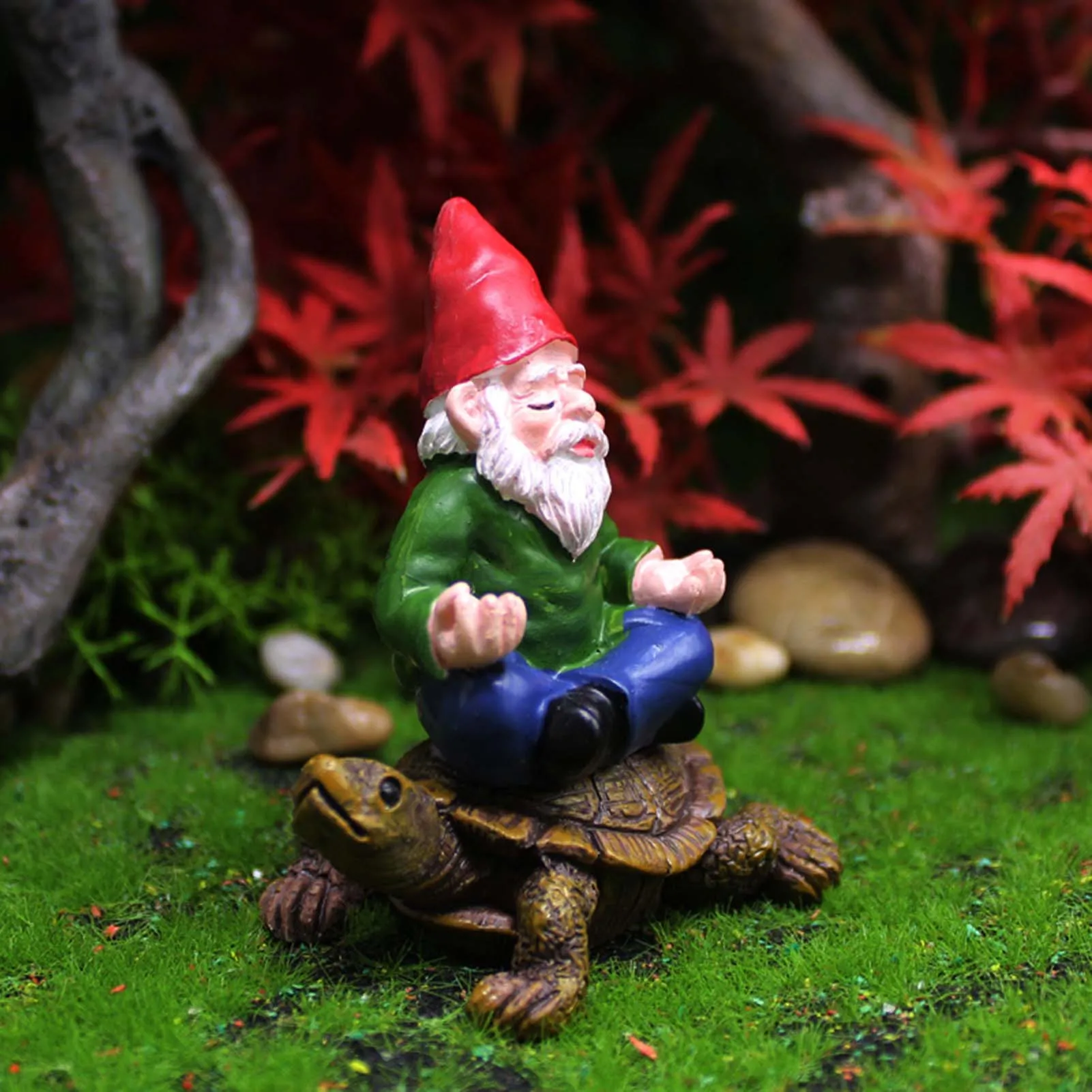 Mini Funny Gnomes Fairy Garden Party Yoga Gnomes Dwarf Statue Miniature Courtyard Landscape Flowerpot Figurine Ornaments