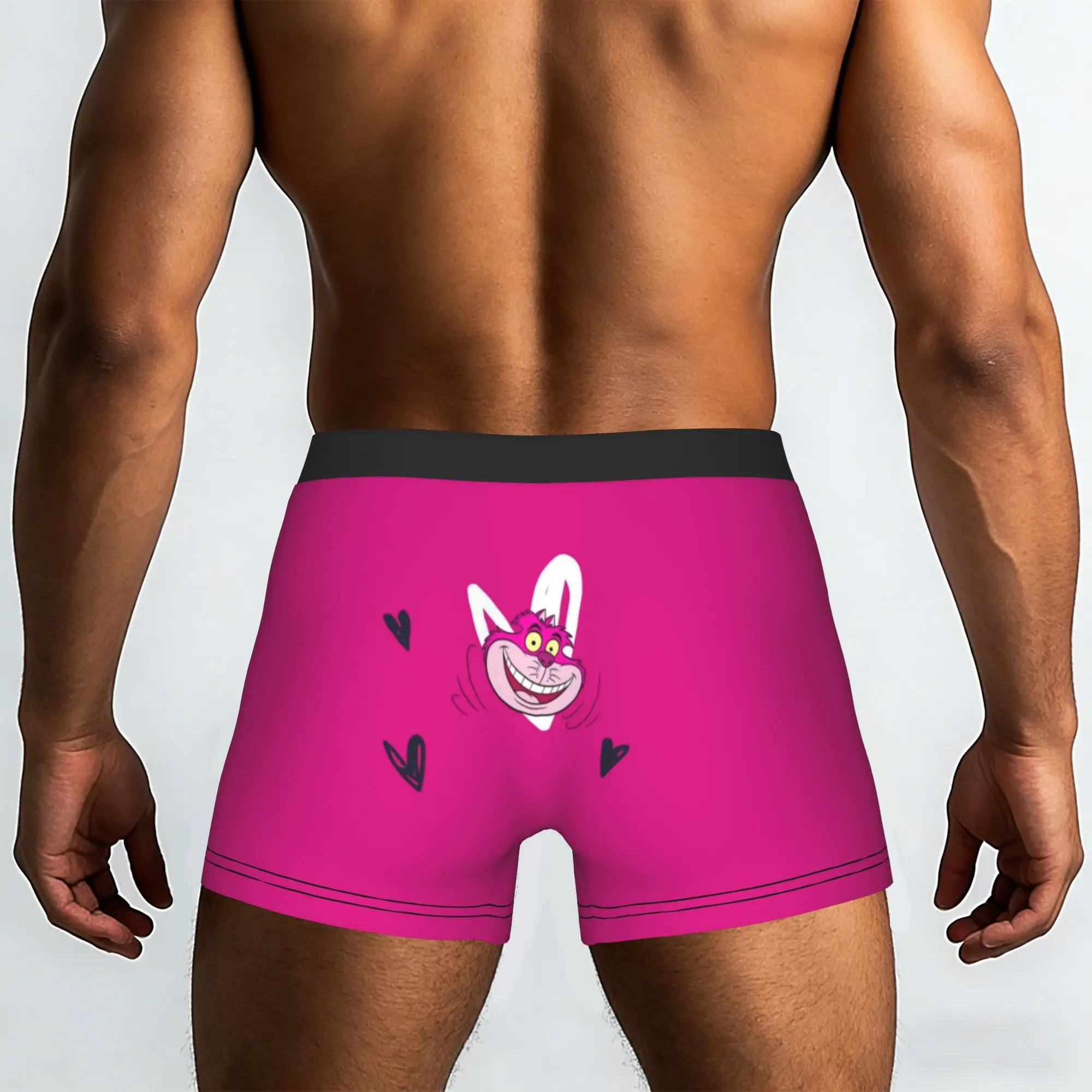 Custom C-Cheshire Anime Cat Underwear Men Breathable  Boxer Briefs Shorts Panties Soft Underpants For Homme
