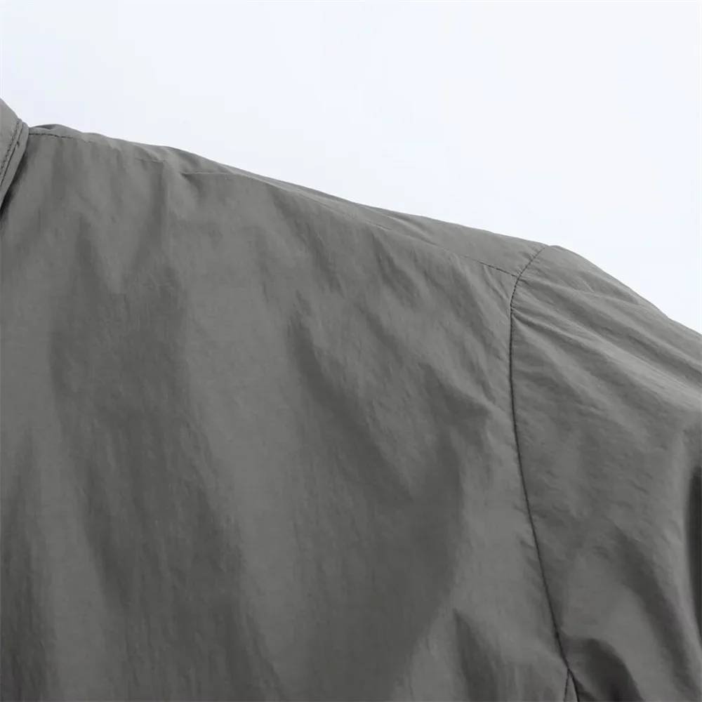 FDEY 2025 early autumn new women's clothing simple design white duck down jacket short loose lace-up jacket