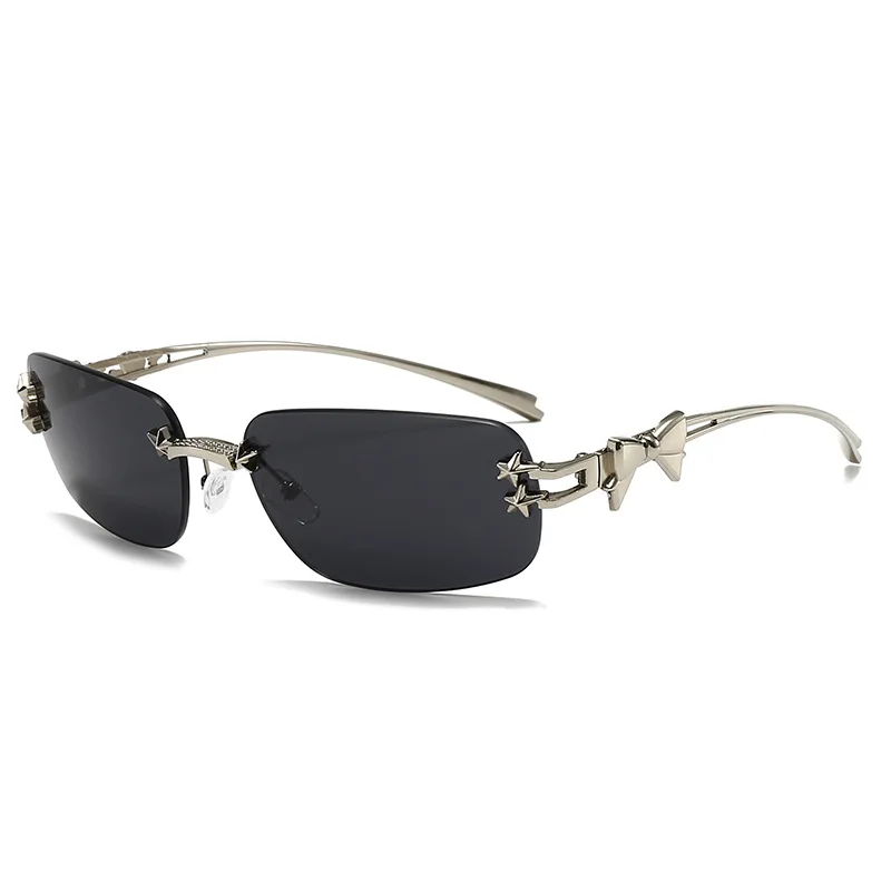 

1 Pc Fashionable Women Men Sunglasses Frameless Rectangular Personalized Sunglasses for Daily Life Vintage UV400 Sun Glasses