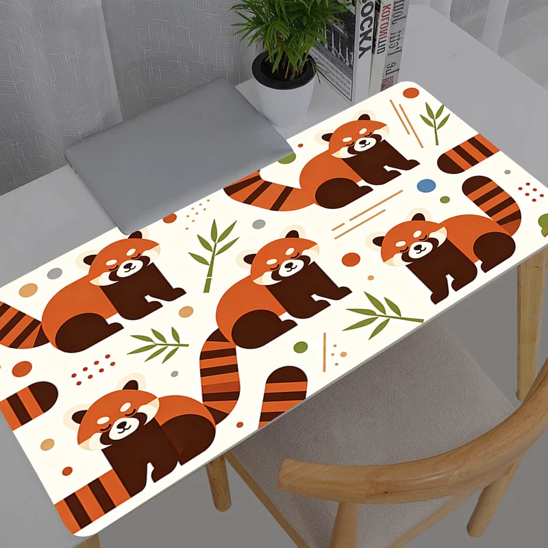 Mouse Pad Red Panda Giant Panda Anime Gamers Large Computer Extended Game Mousepad Desk Mat Keyboard Rubber Durable Carpet