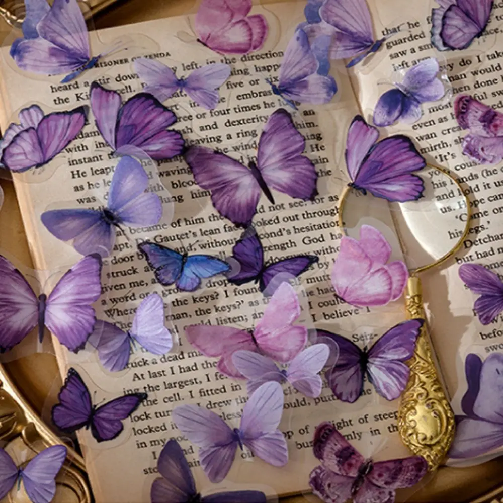 Adhesive Notebook Handbook DIY Material Butterfly Decorative Sticker Journal Stickers Stationery Sticker Scrapbooking Stickers