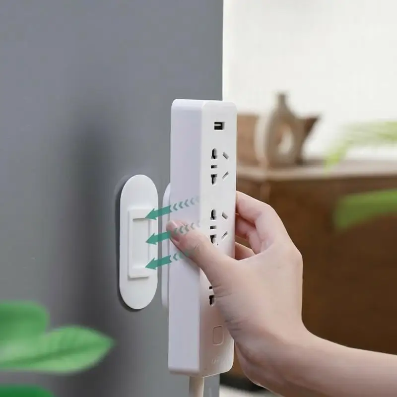 Heavy‑Duty Adhesive Socket Fixer Bracket Stand Versatile Wall Mount Cable Management Holder for WiFi Router Remote Controller