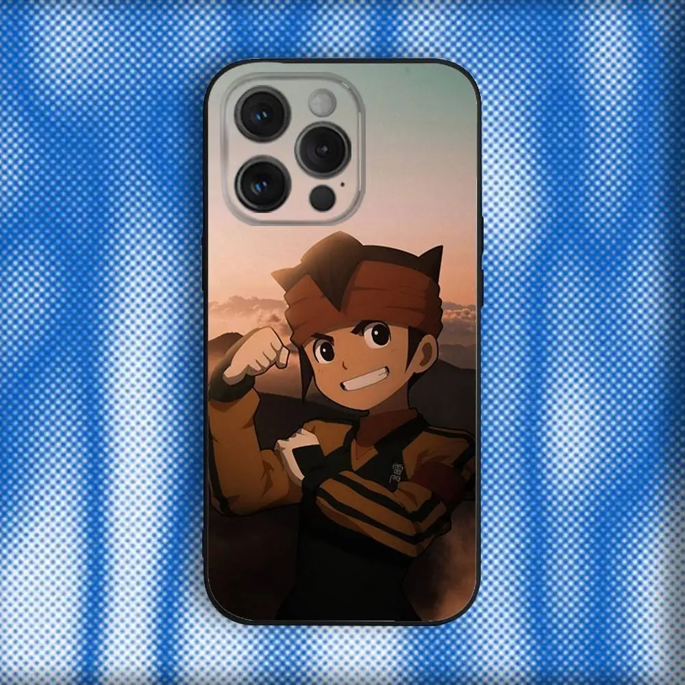 I-Inazumas Aniem E-Eleven Capa de telefone para iPhone 16,se4,15,14,13,12,11,Pro,X,XS,Max,XR,Plus,Mini Capa preta macia