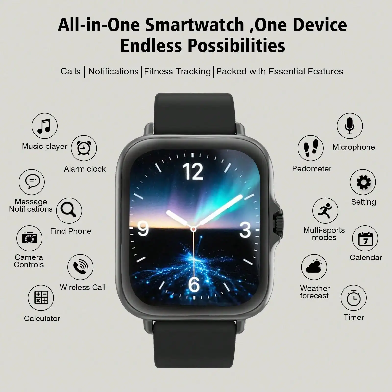 Bluetooth Calling Smart Watch for Men Women, Multi-Sport Fitness Watch with Message Notifications, Compatible with iOS & Android Phones - view 6