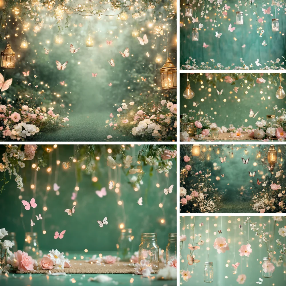 

Spring Flower Wedding Photography Background Magical Butterflies Baby Showers Girls Birthdays Party Backdrop Photo Booth Decor