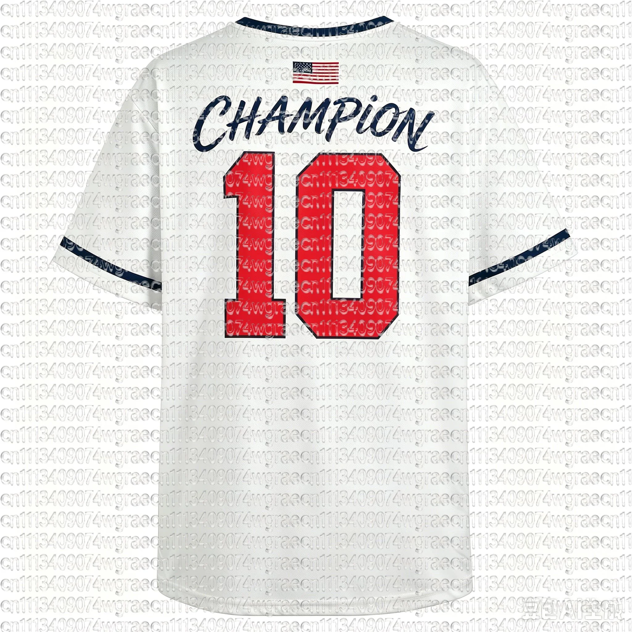 2026 Football Match USA Fan Cheer T-Shirt, Champion & Player Number Print On Back, Unisex Adult Kids Size Casual Sports Tees