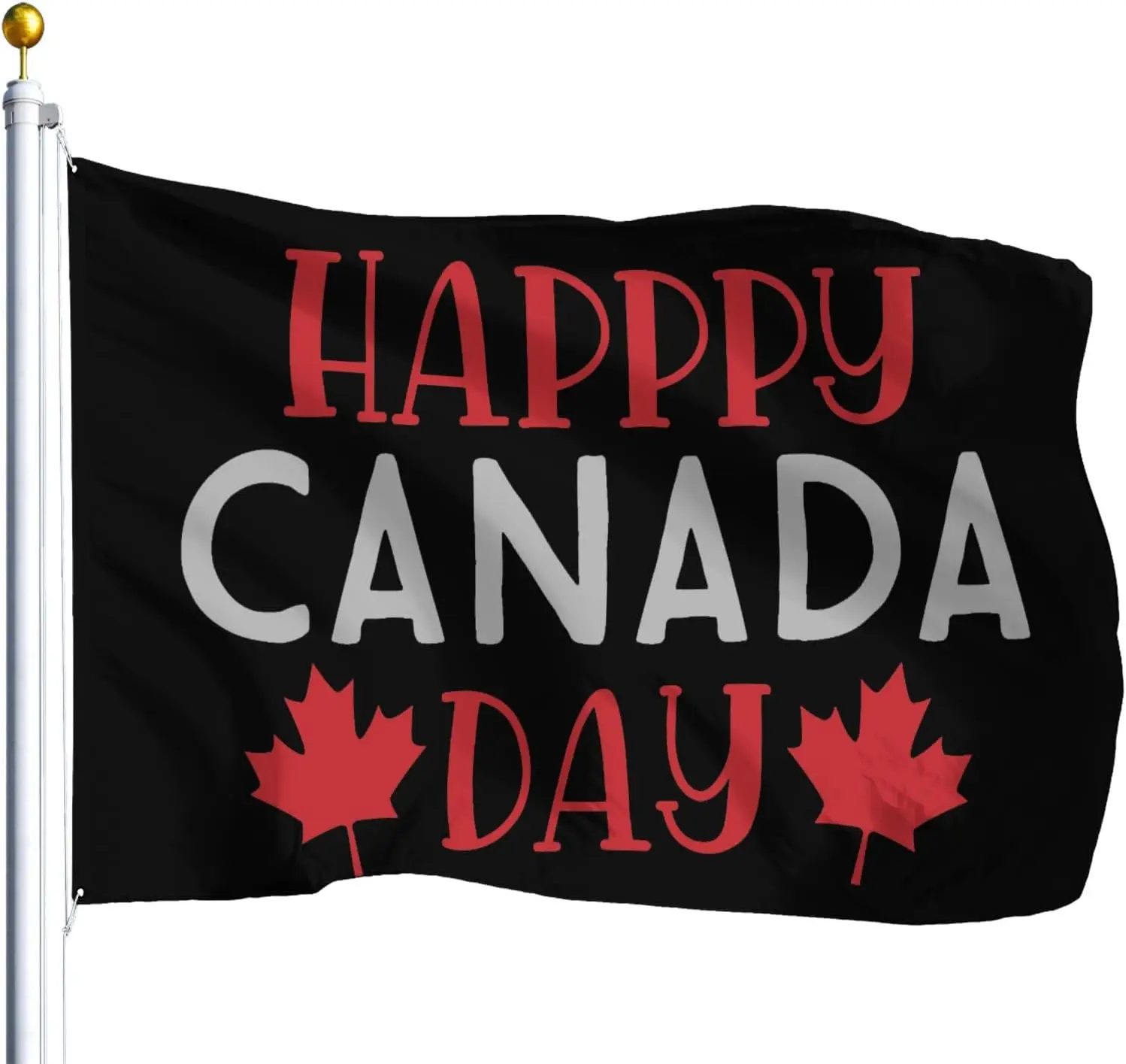 Flagnshow 100% Polyester Happy Canada Day Flag