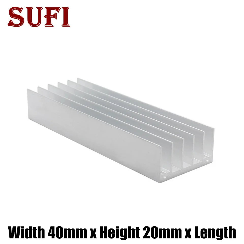 Heat Sink Aluminum Alloy 100x40x20MM Electronic Heat Sink Aluminum Profile LED Chip Bead Cooling H eat Sink Plate