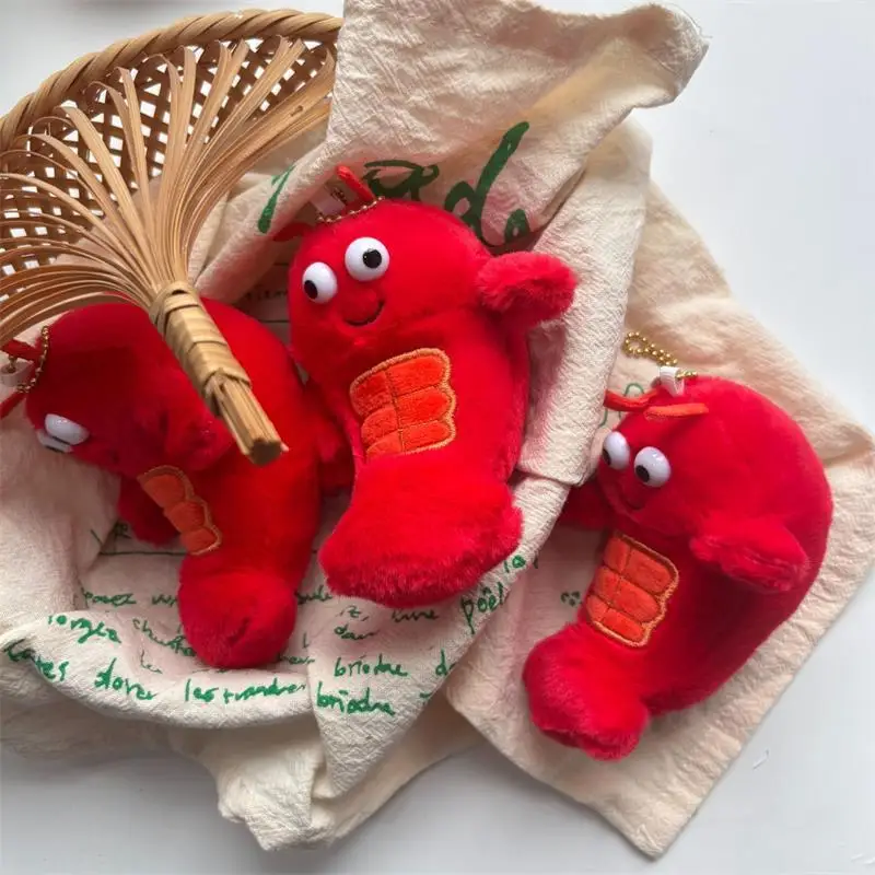 1/2 PCS Couple Gift Cute Funny Muscle Lobster Simulation Food Plush Toy Stuffed Doll Keychain Backpack Pendant Bag Hang Ornament