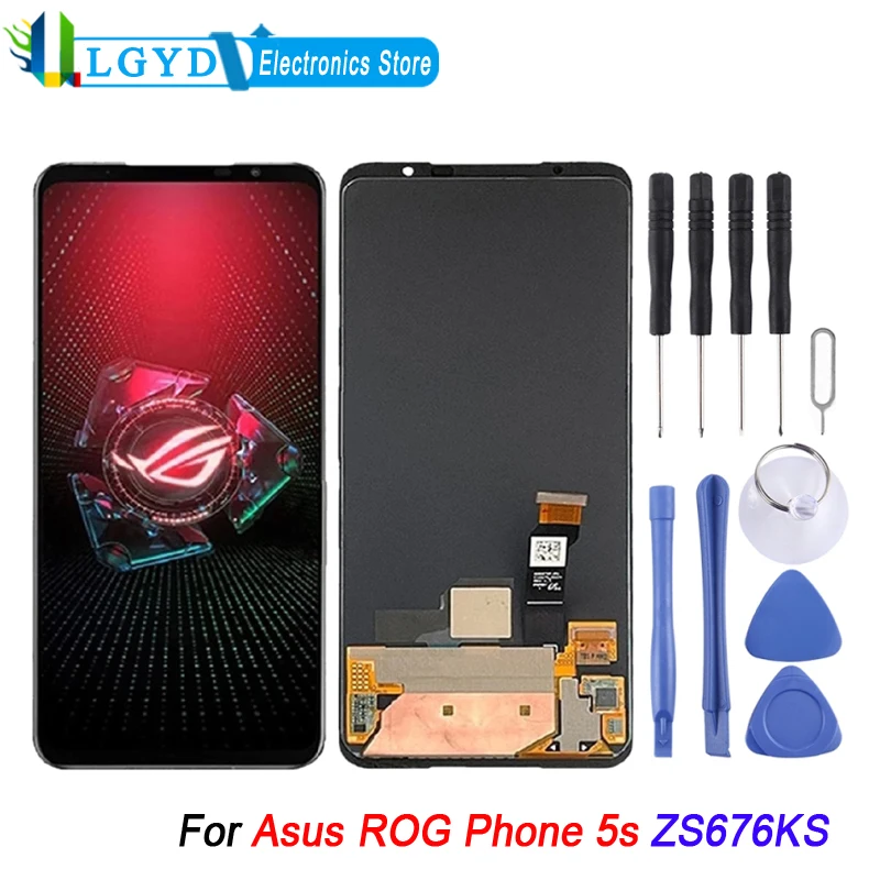 

6.78 inch AMOLED LCD Screen Display For Asus ROG Phone 5s ZS676KS with Digitizer Full Assembly Replacement