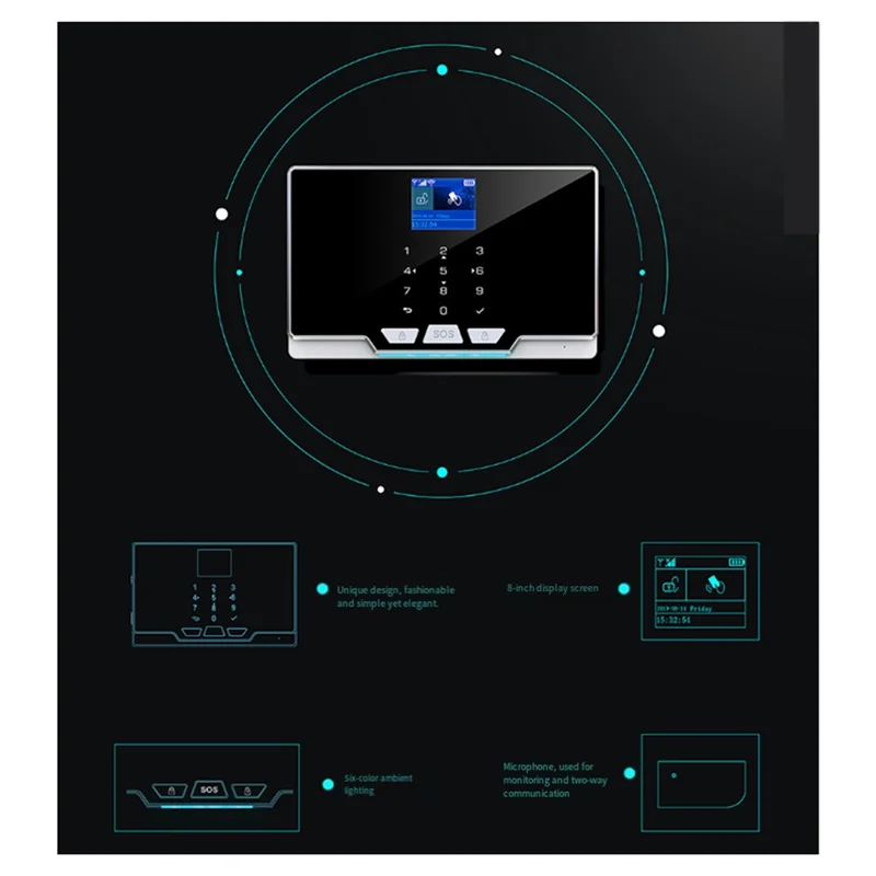 Sistema di allarmi Wifi GSM Smart Life residenziale per allarmi di sicurezza wireless domestici Home Tuya Smart App Control Spina europea