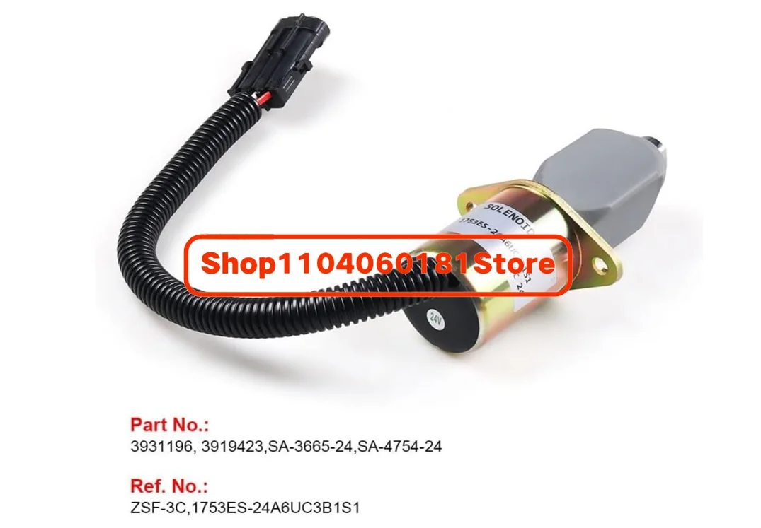 

24V Diesel Generator Engine 12V Fuel Shutdown Solenoid Valve 3919423 3931196 3934171 SA-3665-24 SA-4754-24 1753ES-24A6UC3B1S1