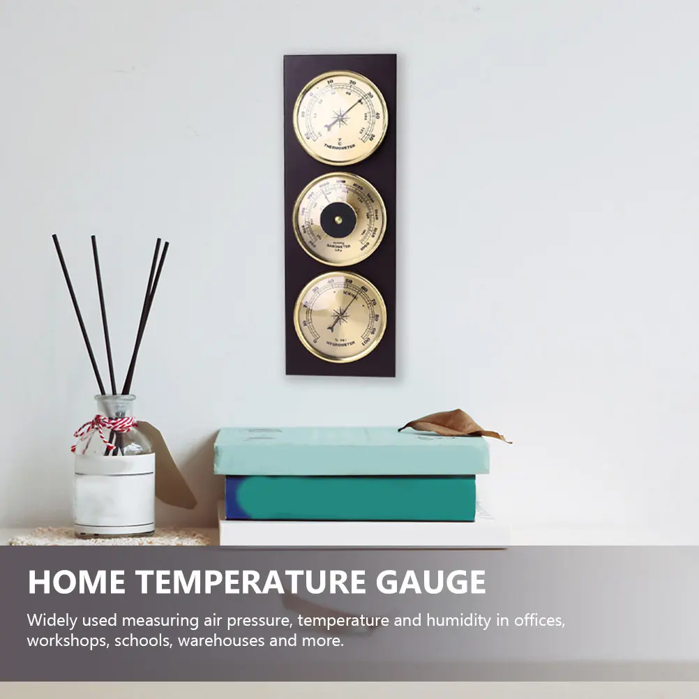 Baromètre mural, thermomètre, hygromètre, station météo domestique en métal, à suspendre, pour la maison, le bureau, pression atmosphérique, température, humidité